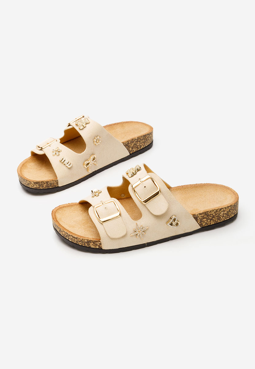 Béžové dámské pantofle Moonie