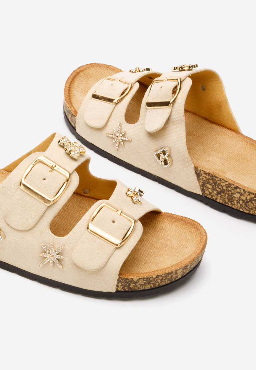 Béžové dámské pantofle Moonie