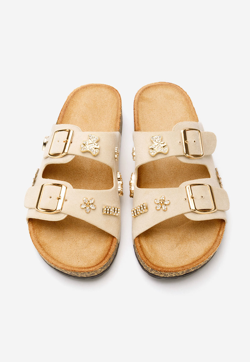 Béžové dámské pantofle Moonie