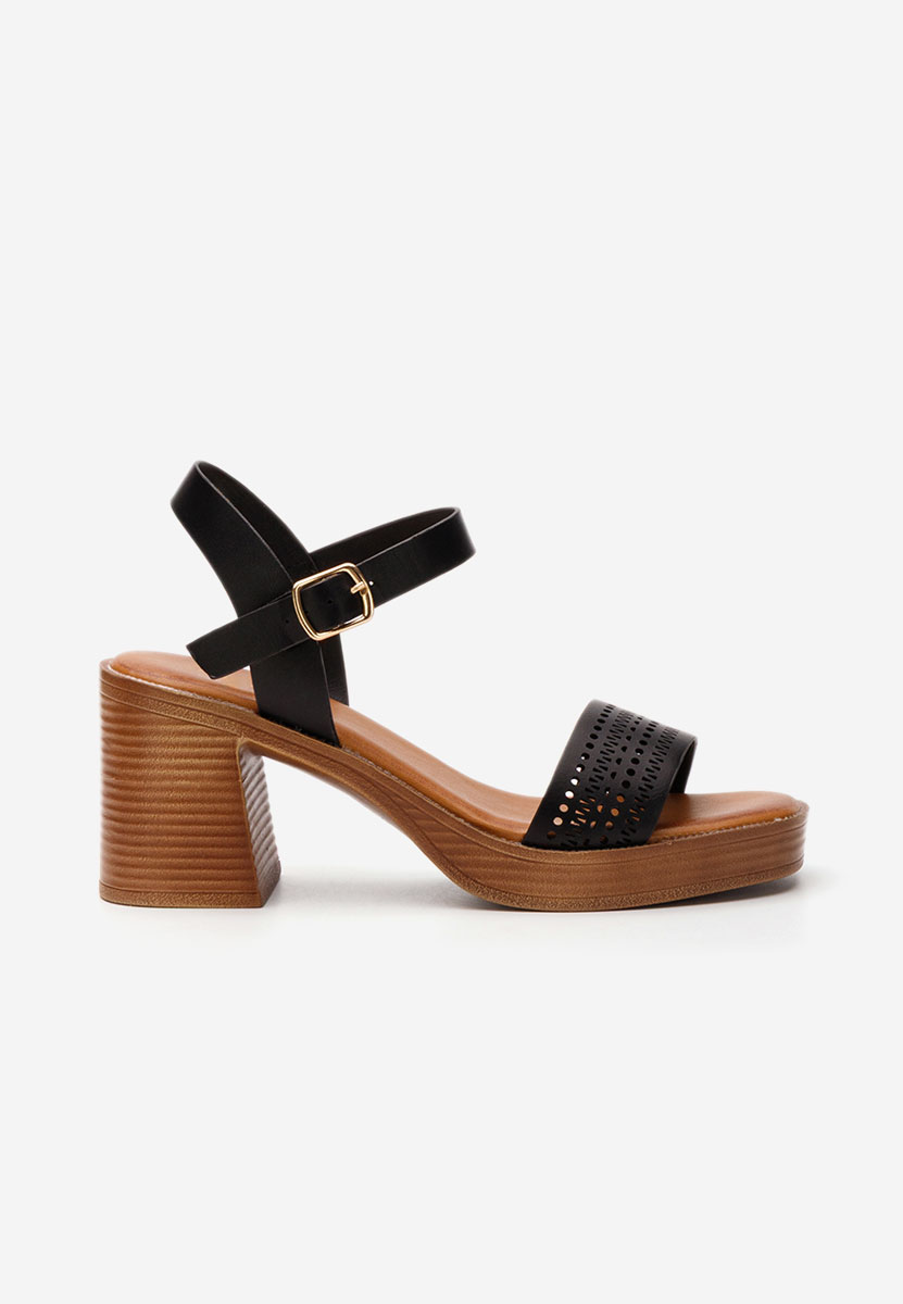 Černé sandály na podpatku Viena Černé sandály na podpatku Viena