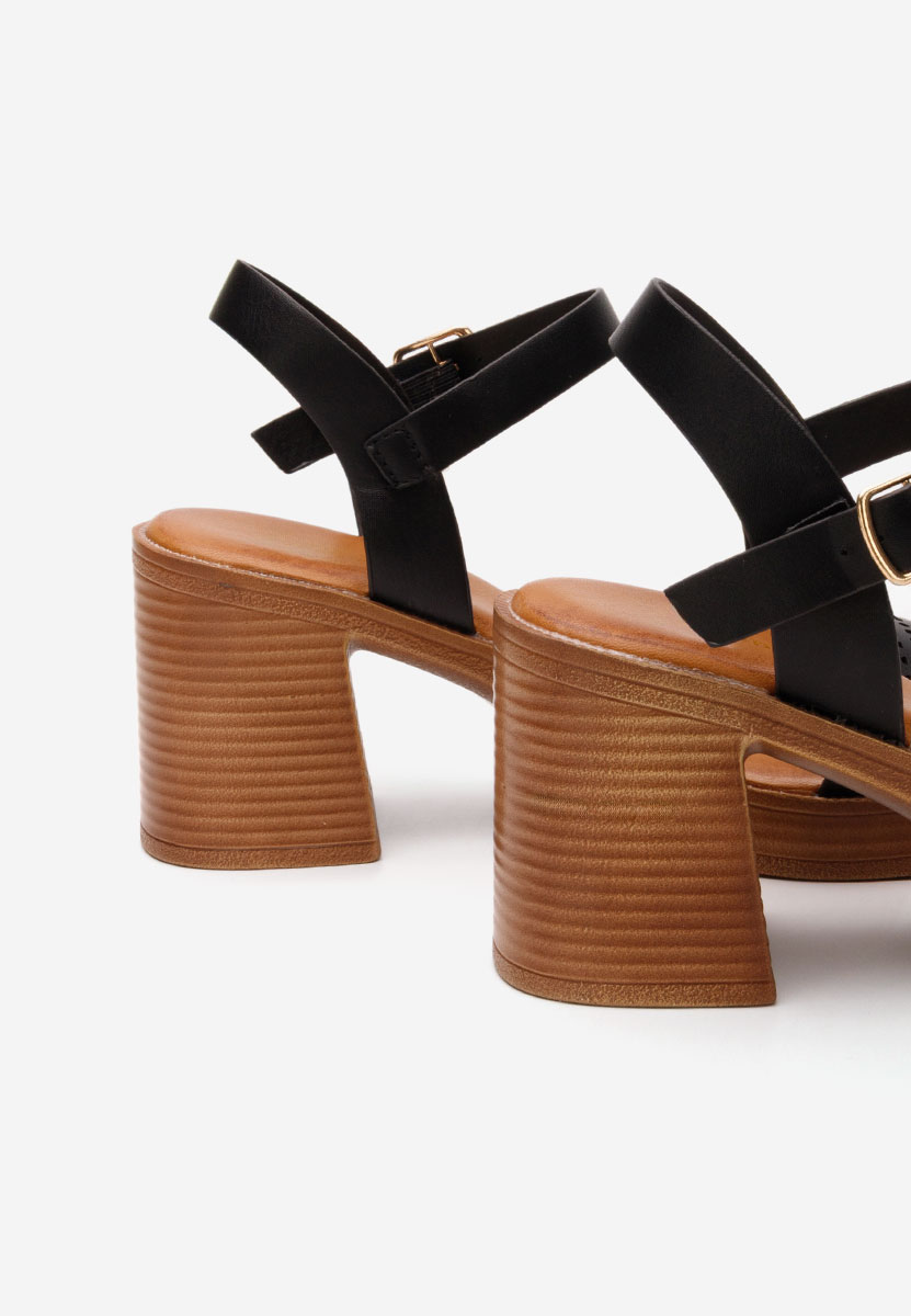 Černé sandály na podpatku Viena Černé sandály na podpatku Viena