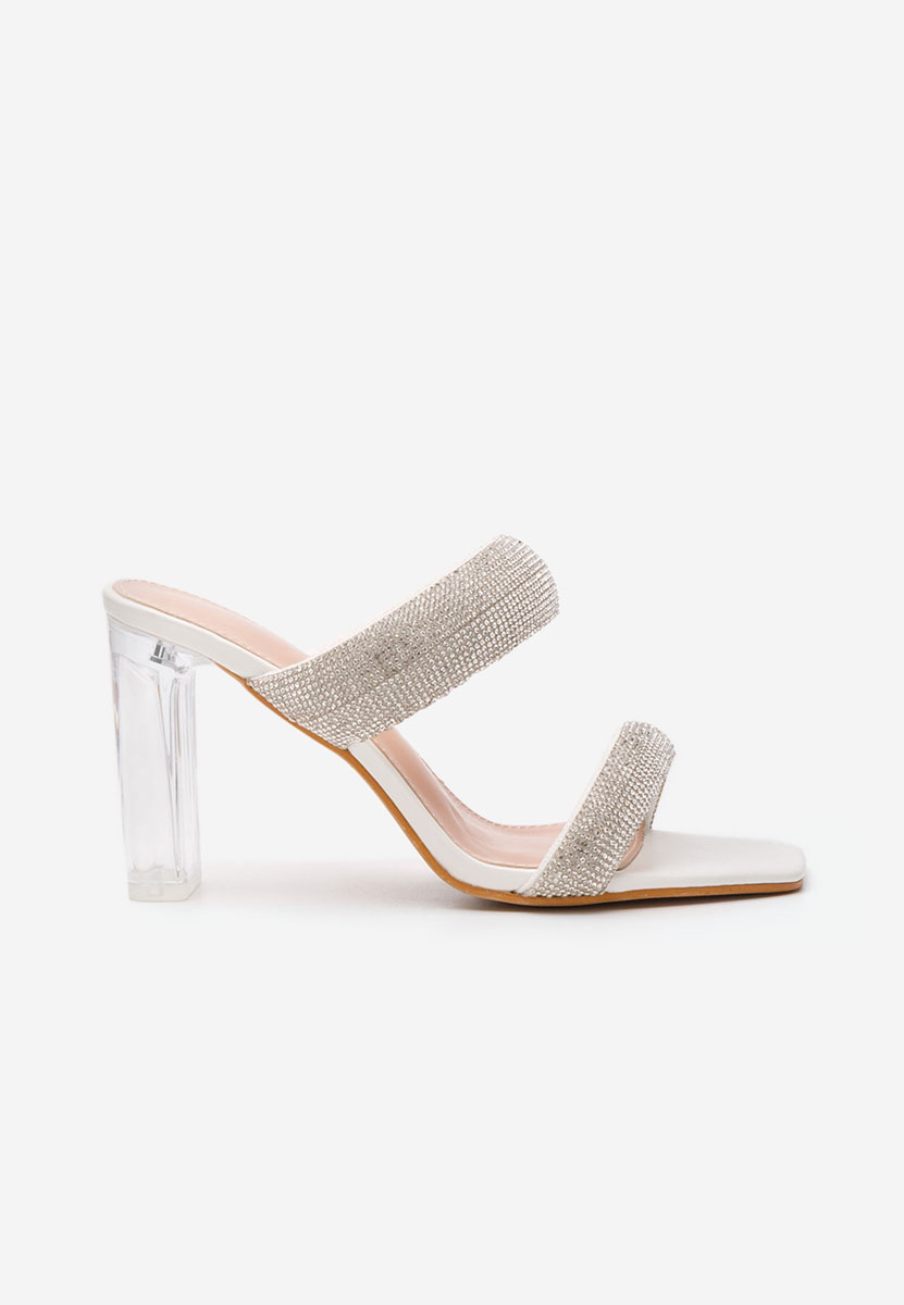 Bílé detské pantofle Krystal