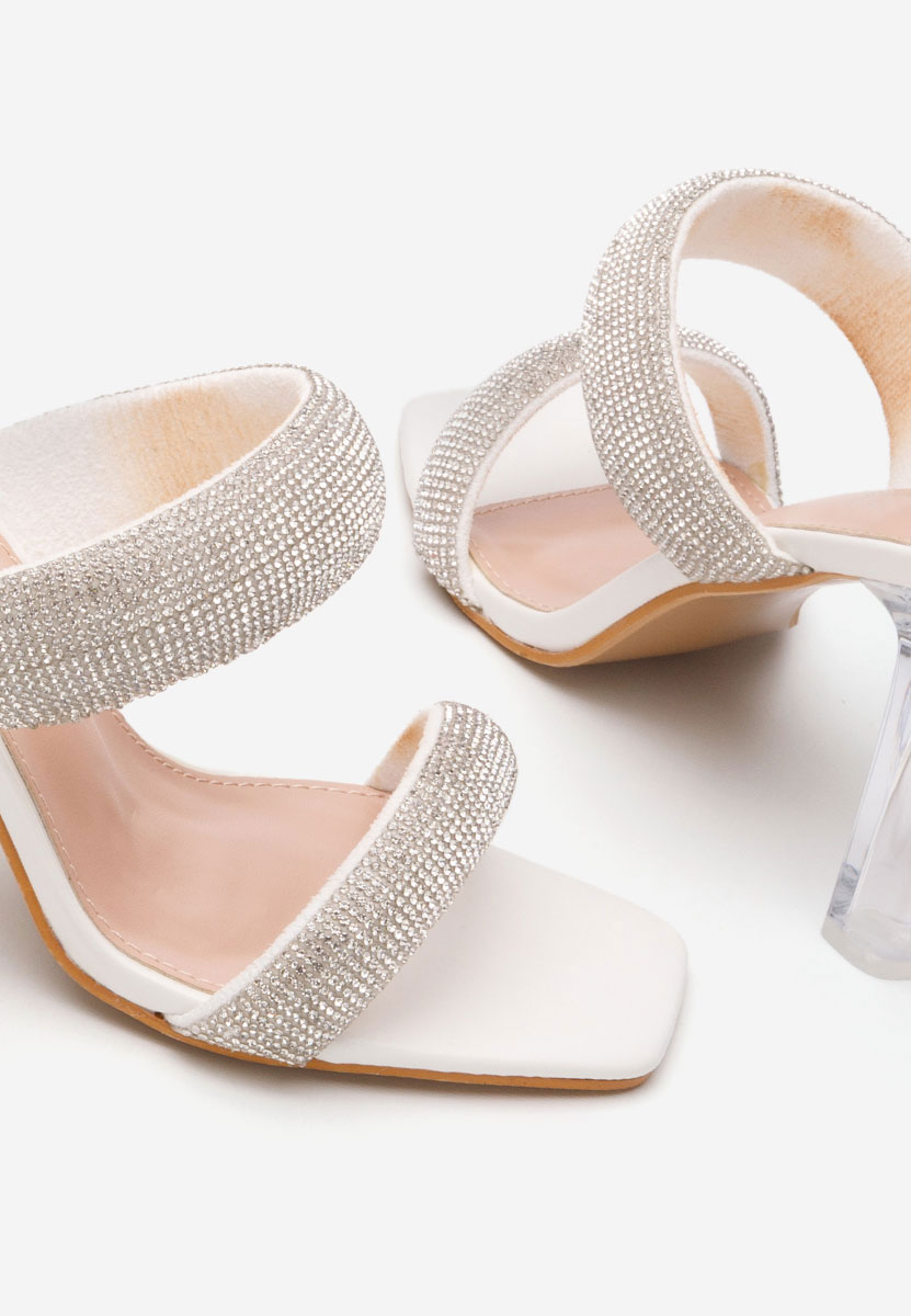 Bílé detské pantofle Krystal