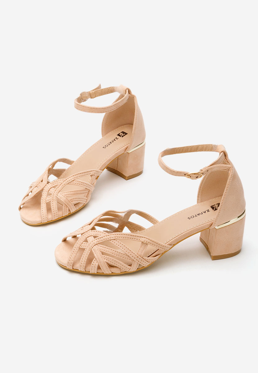 Ružové sandály na podpatku Luigina V2