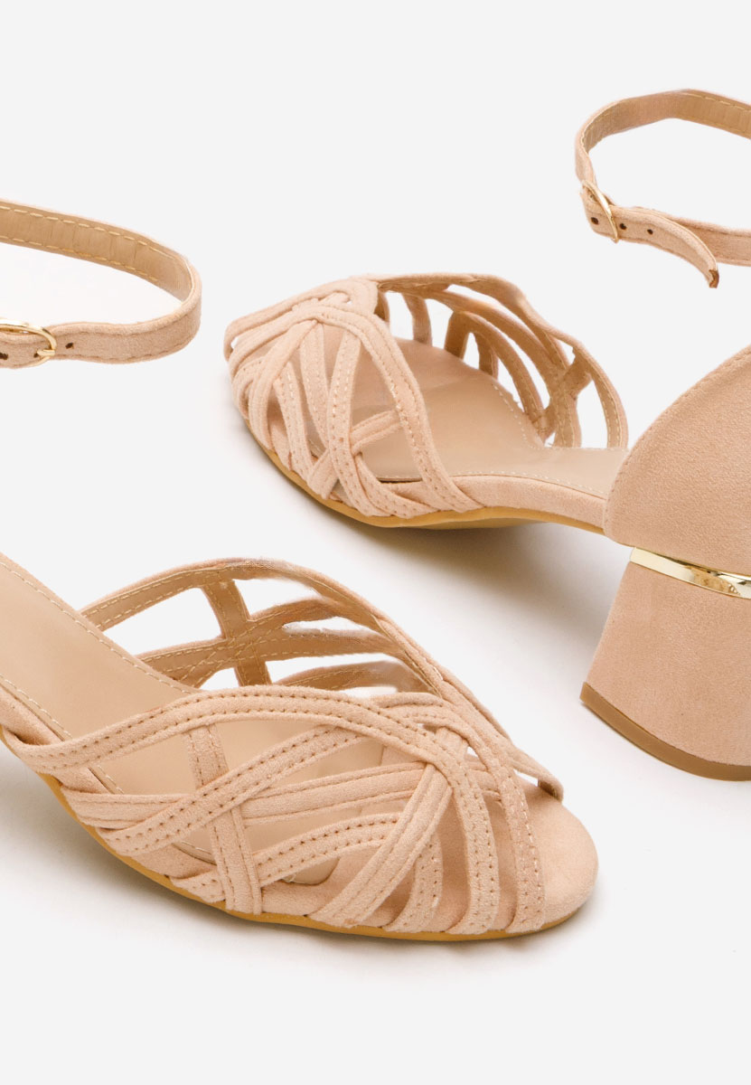 Ružové sandály na podpatku Luigina V2