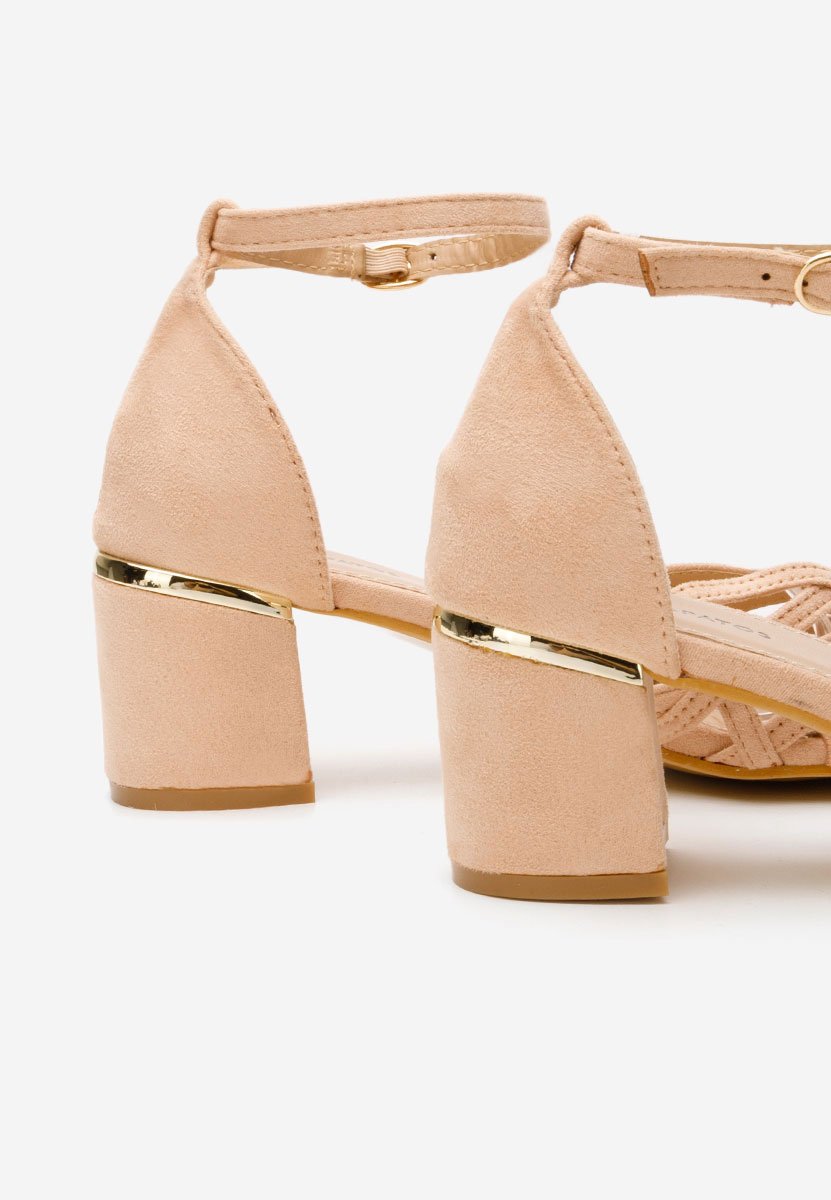 Ružové sandály na podpatku Luigina V2