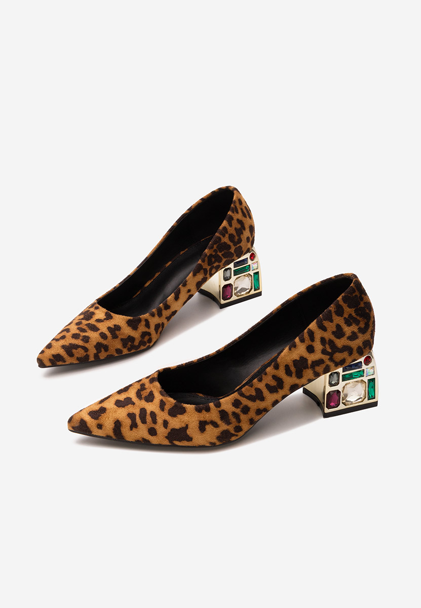 Leopardí lodičky na hrubém podpatku Jenice