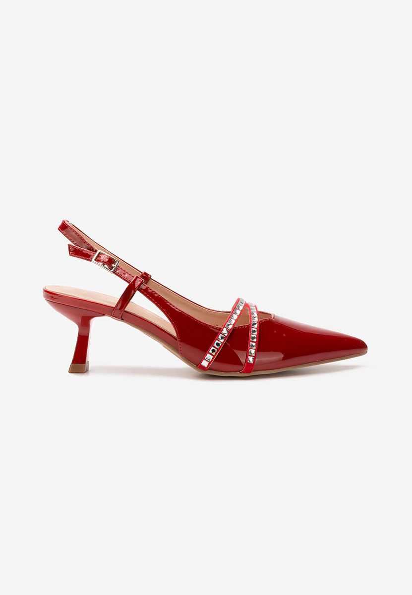 Červené lodičky s otevřenou pätou Crinna