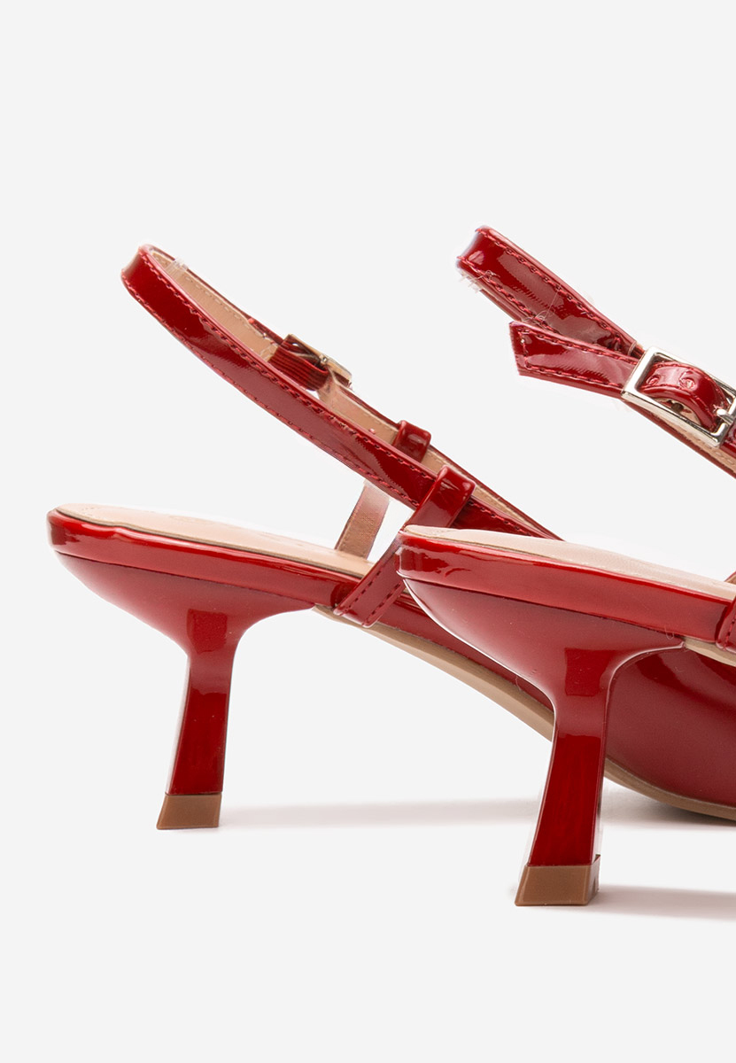 Červené lodičky s otevřenou pätou Crinna