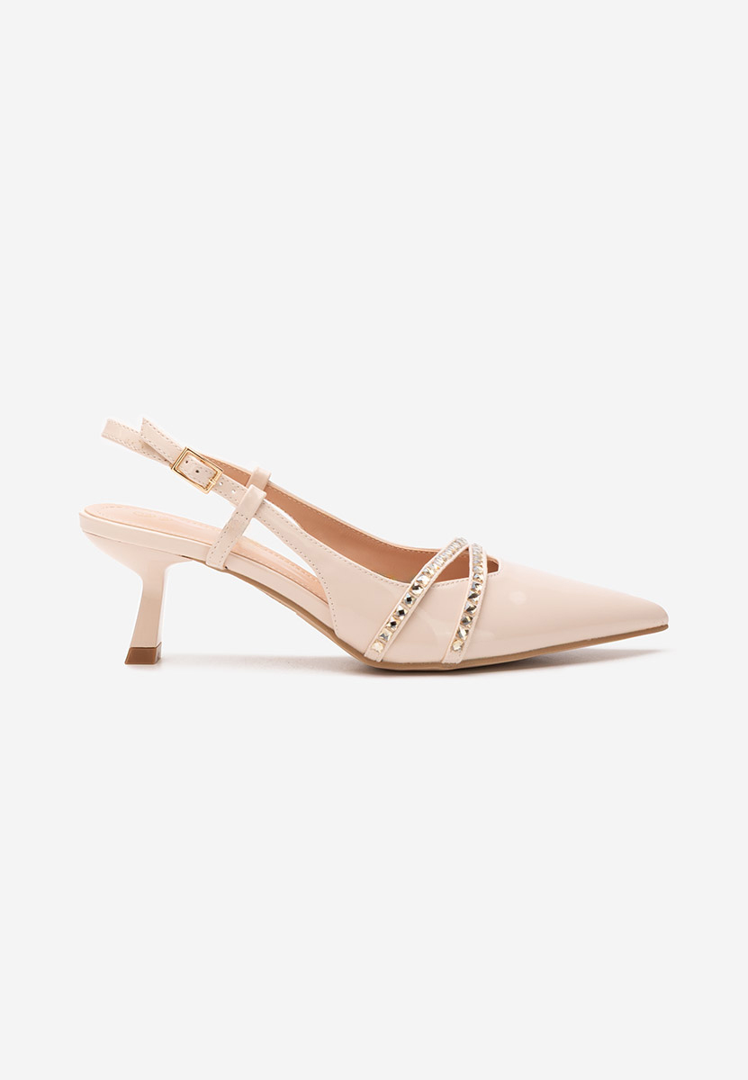 Béžové lodičky s otevřenou pätou Crinna