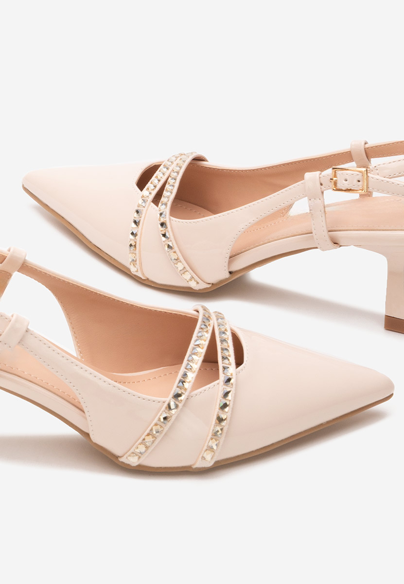 Béžové lodičky s otevřenou pätou Crinna