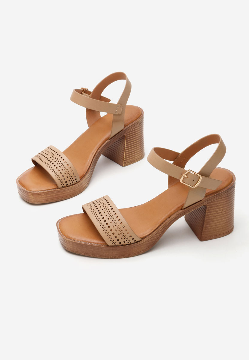 Khaki sandály na podpatku Viena Khaki sandály na podpatku Viena