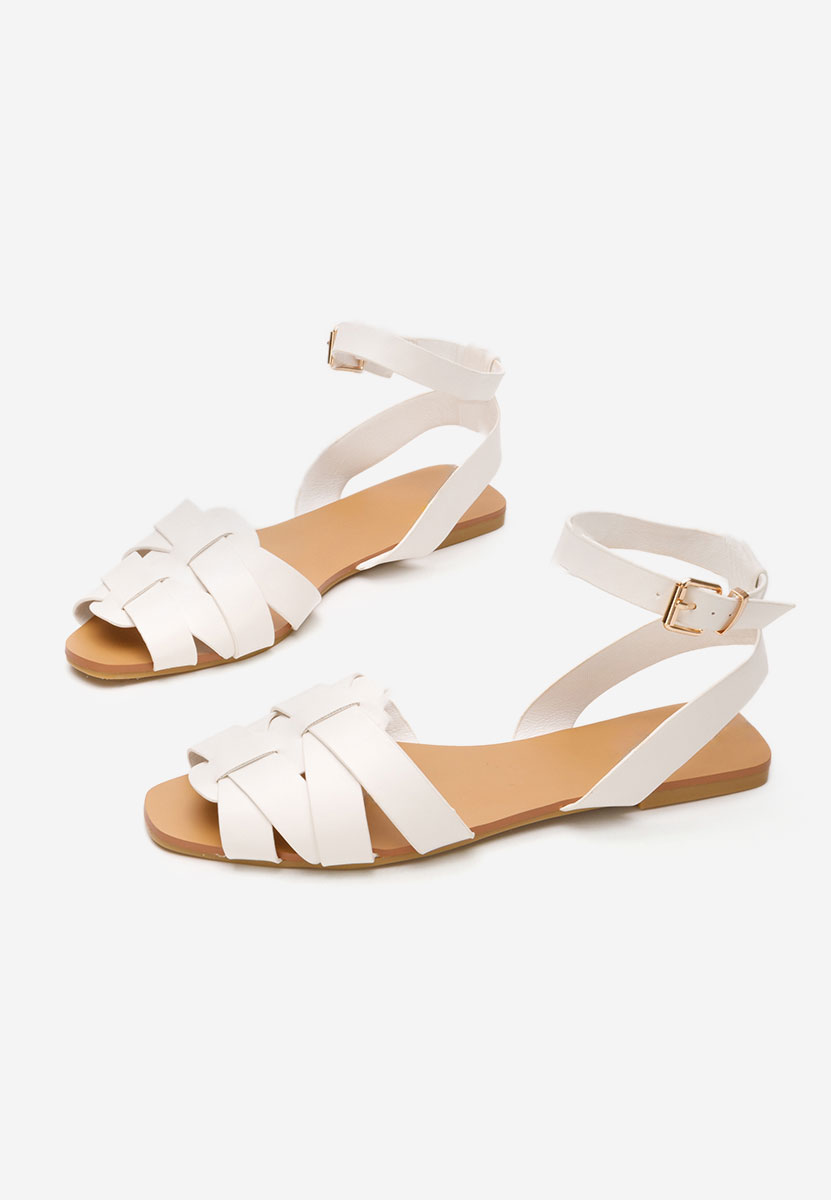 Bílé sandály bez podpatku Carysa