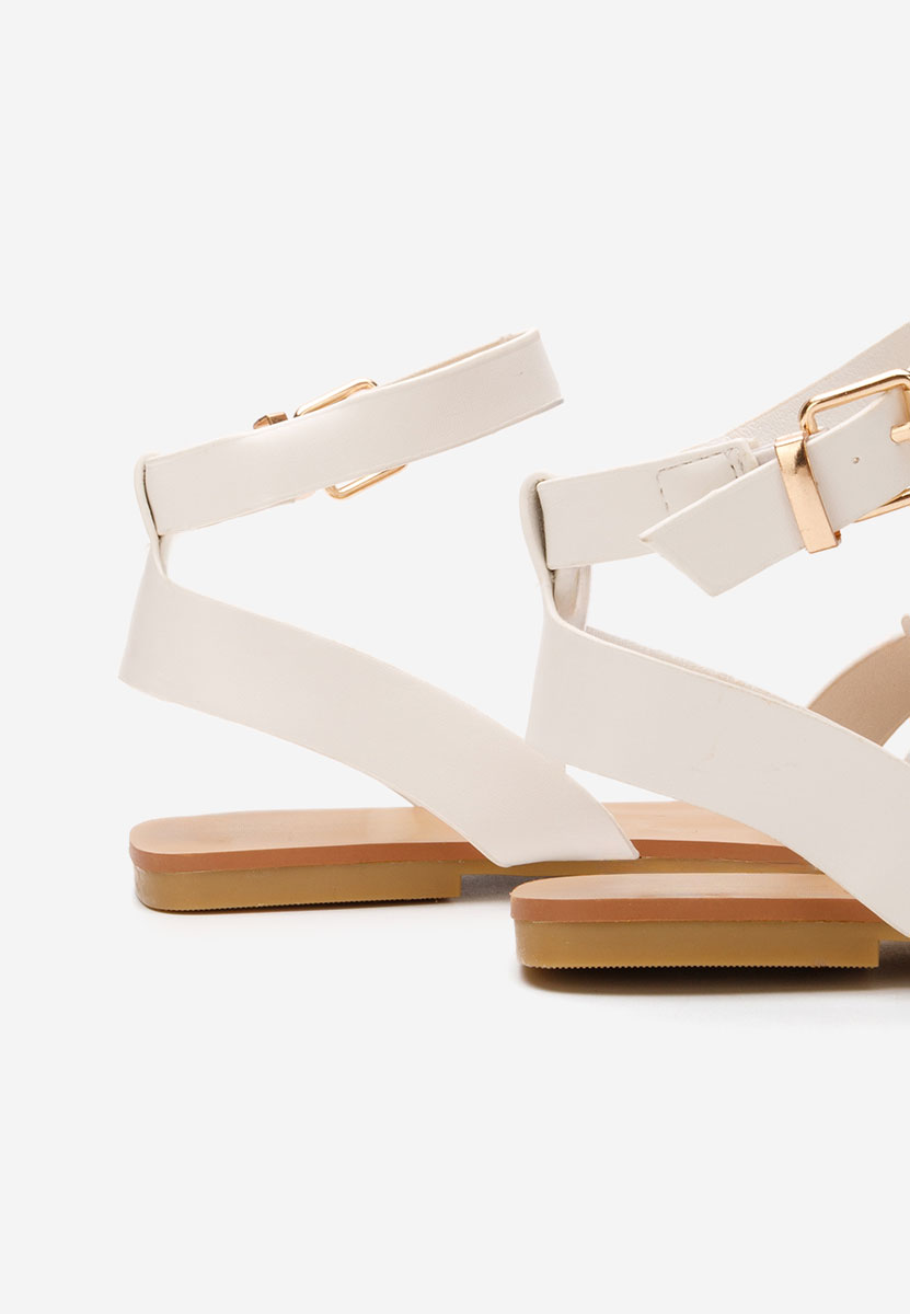 Bílé sandály bez podpatku Carysa