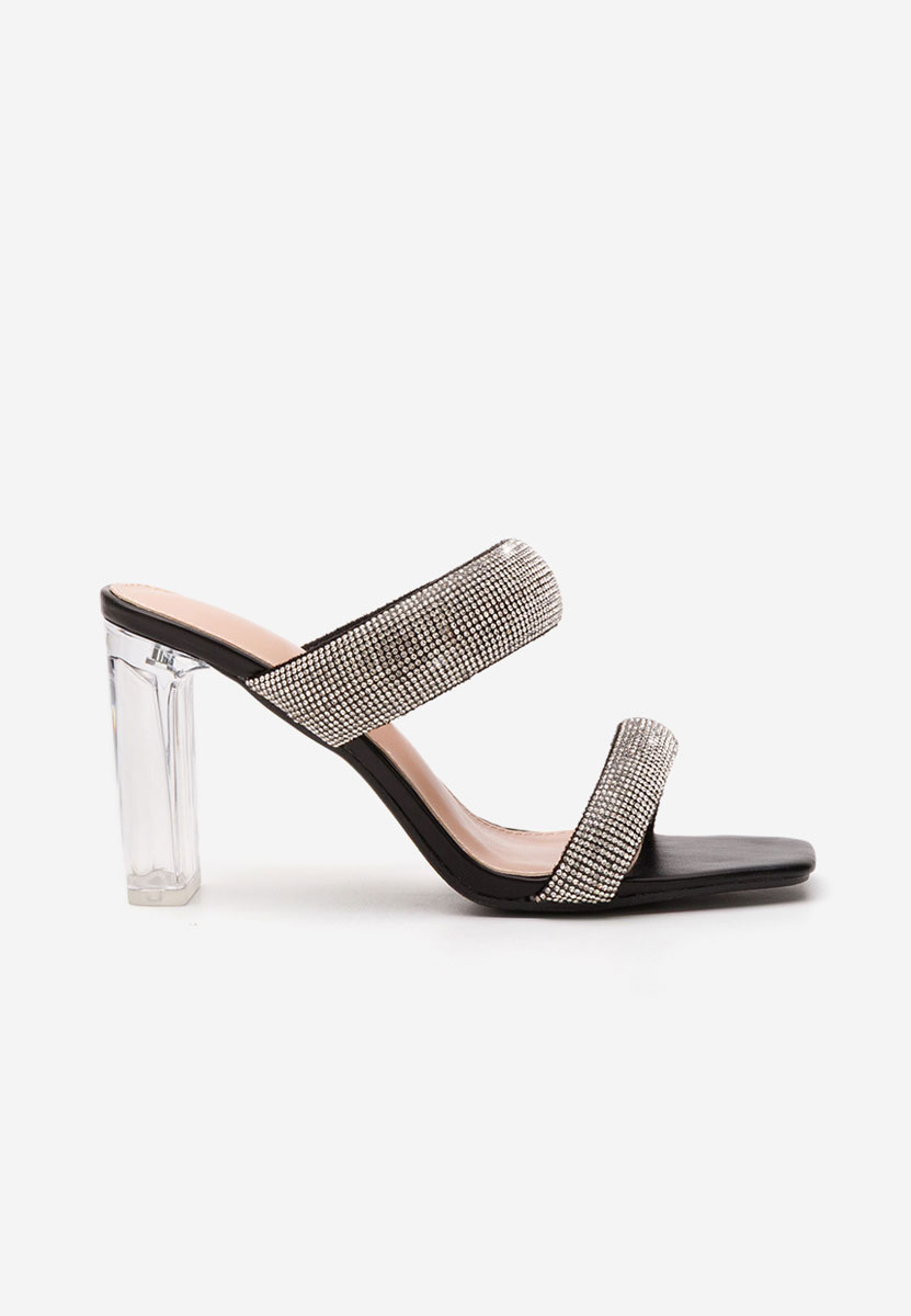 Černé detské pantofle Krystal