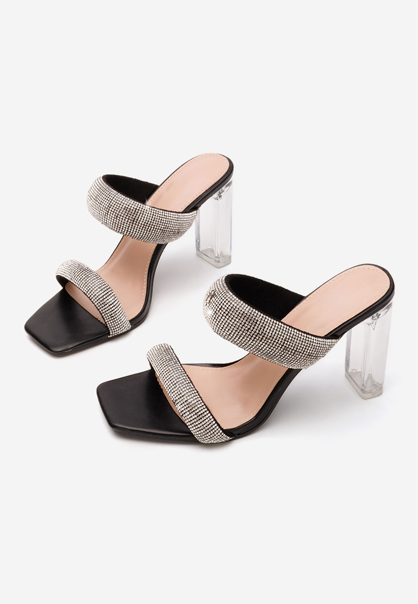 Černé detské pantofle Krystal