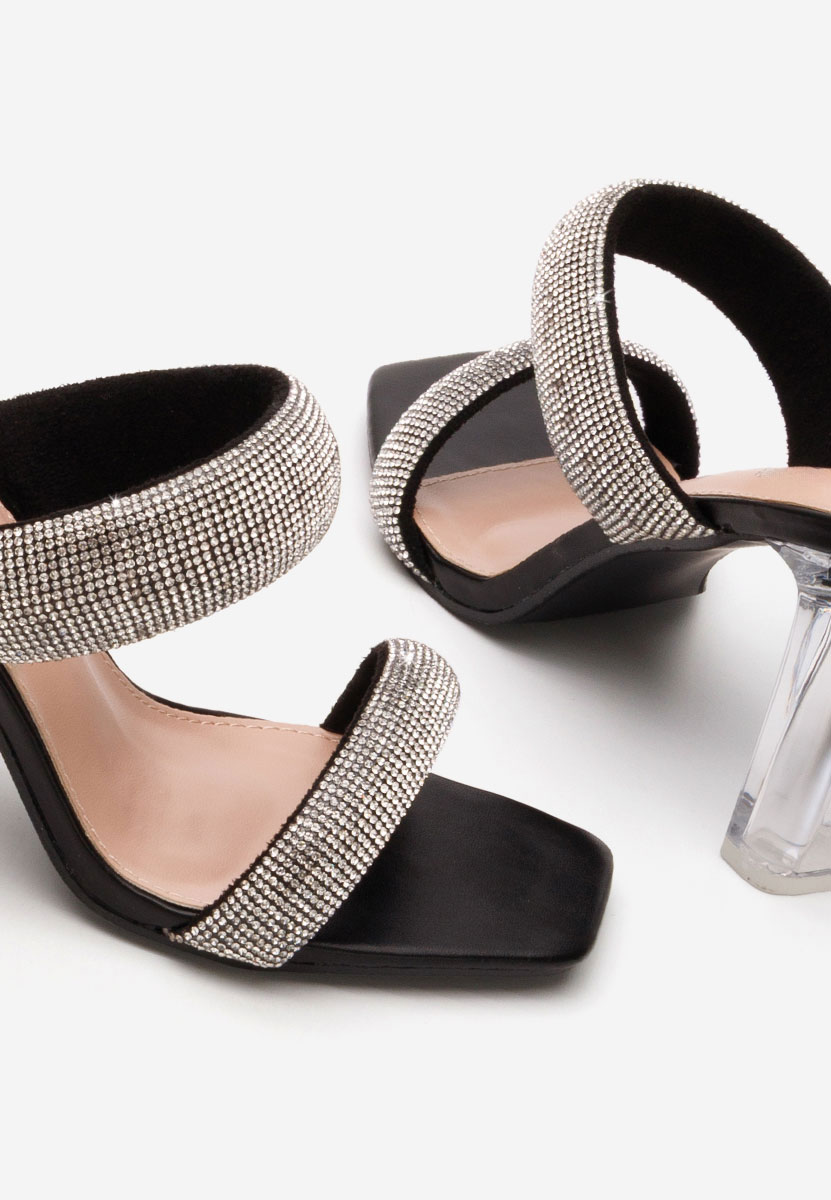 Černé detské pantofle Krystal