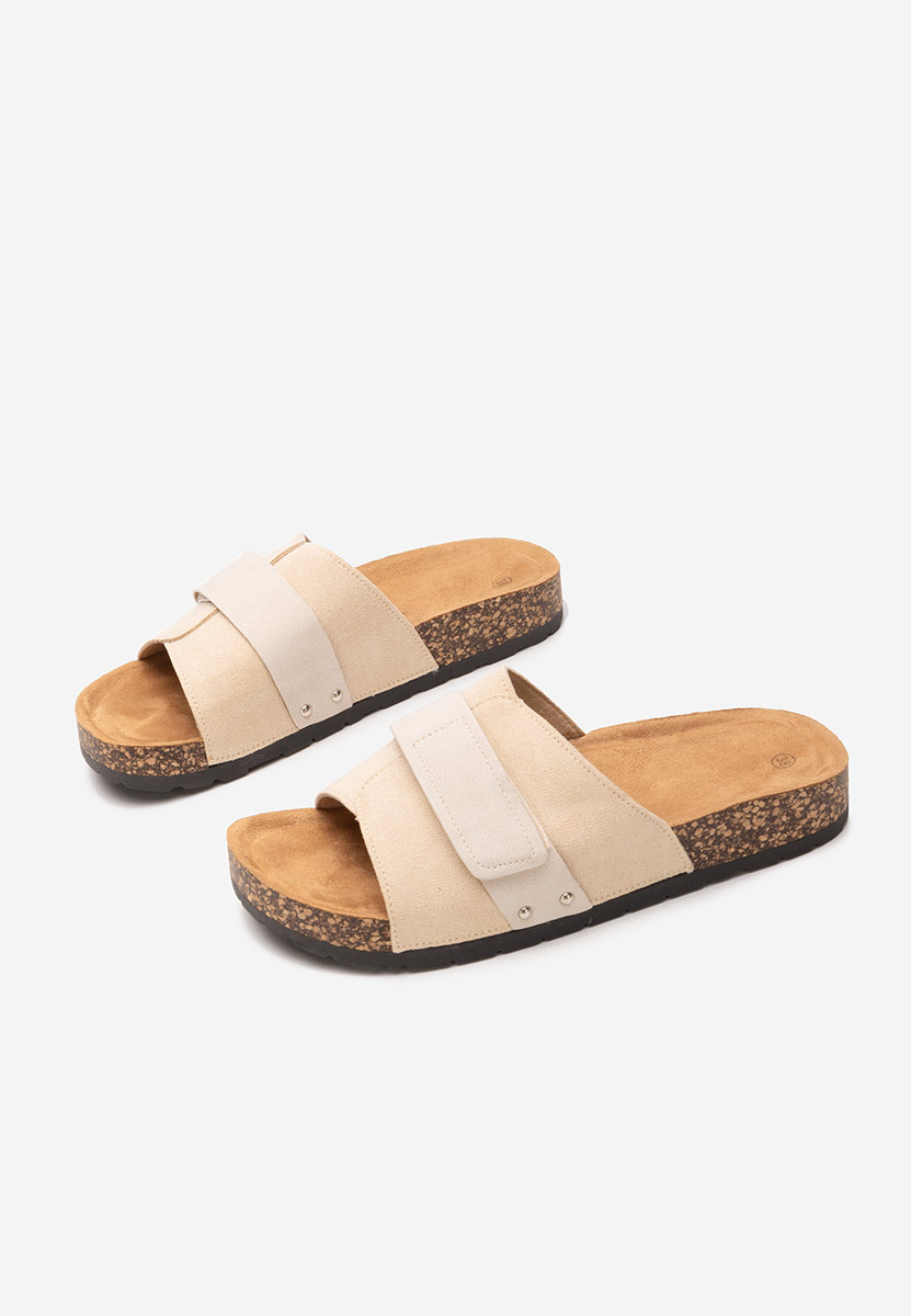 Béžové dámské pantofle Miela