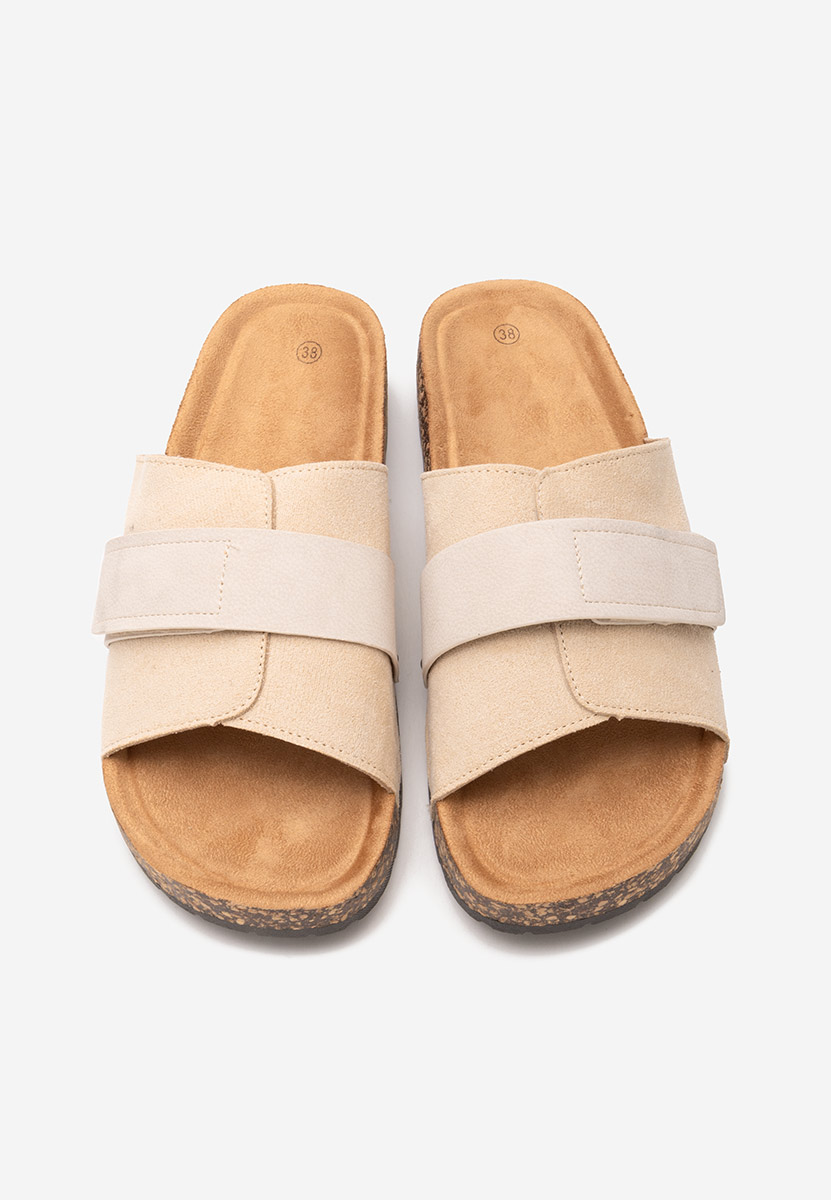 Béžové dámské pantofle Miela