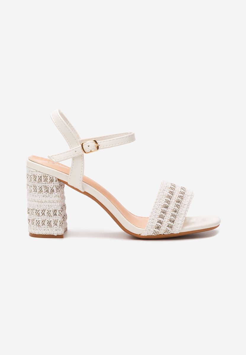 Bílé sandály na podpatku Marsela