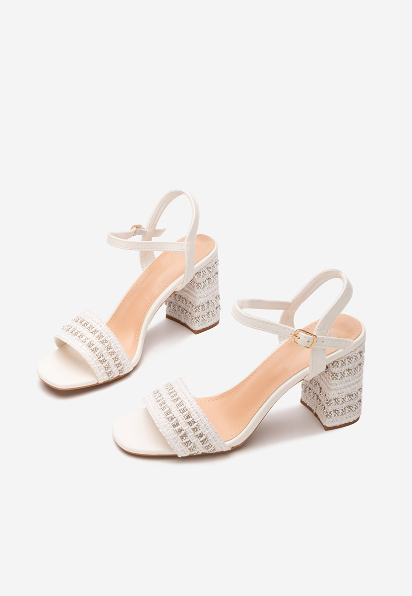 Bílé sandály na podpatku Marsela