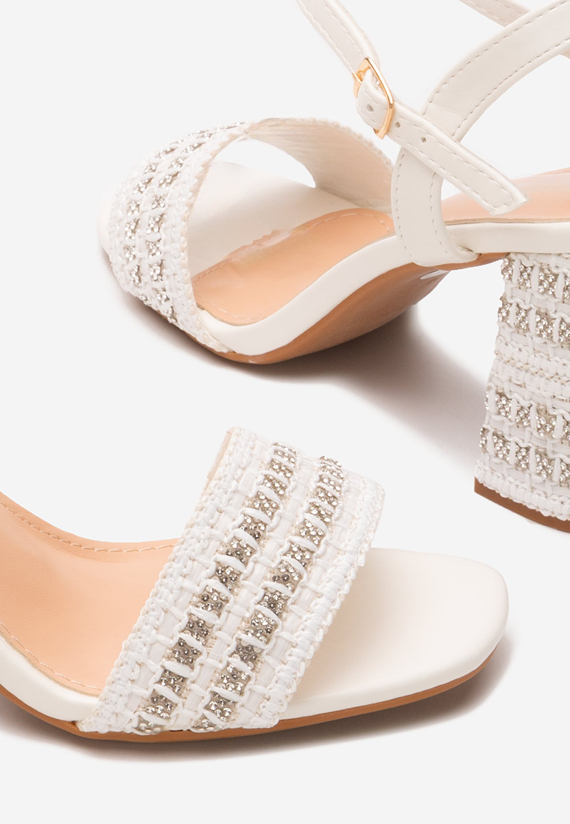 Bílé sandály na podpatku Marsela