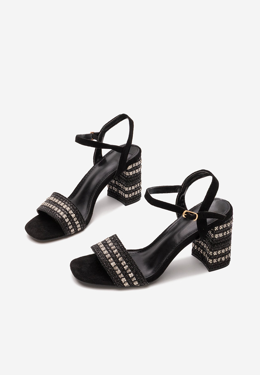 Černé sandály na podpatku Marsela