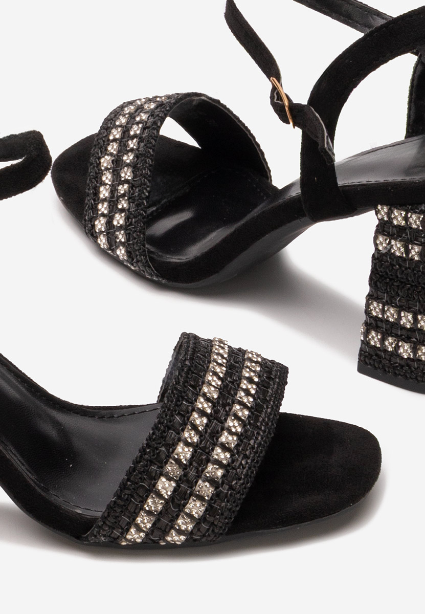 Černé sandály na podpatku Marsela