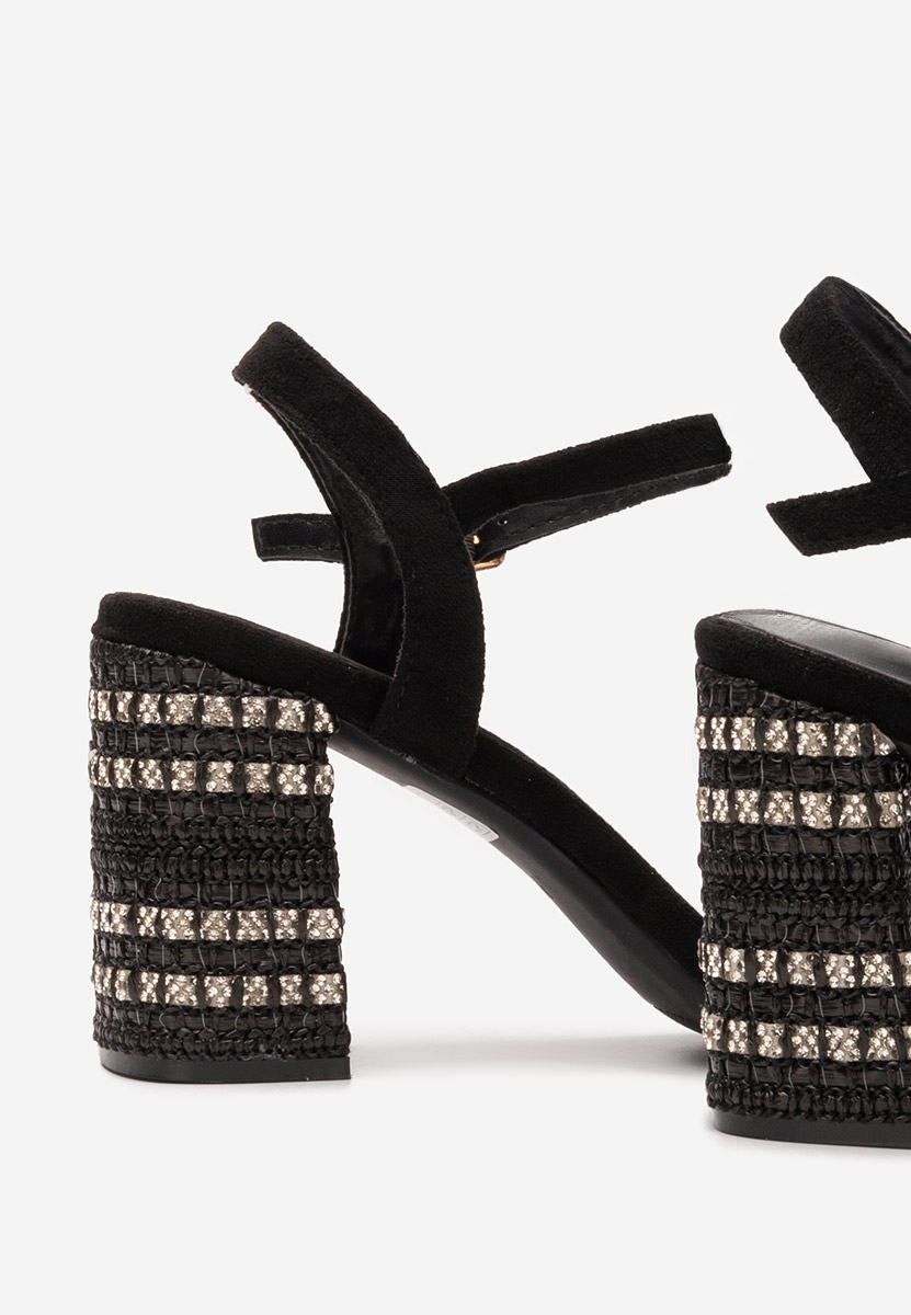 Černé sandály na podpatku Marsela