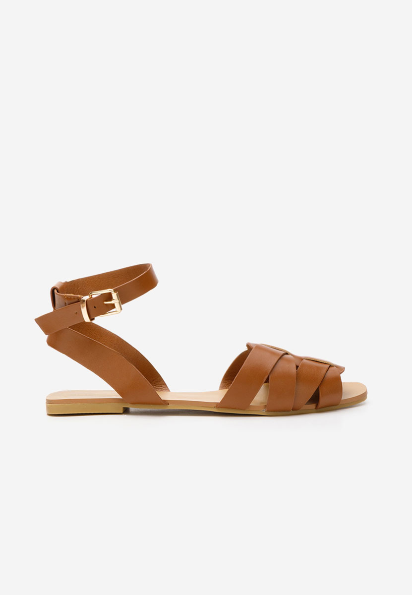 Camelové sandály bez podpatku Carysa