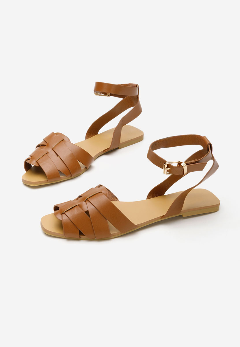 Camelové sandály bez podpatku Carysa