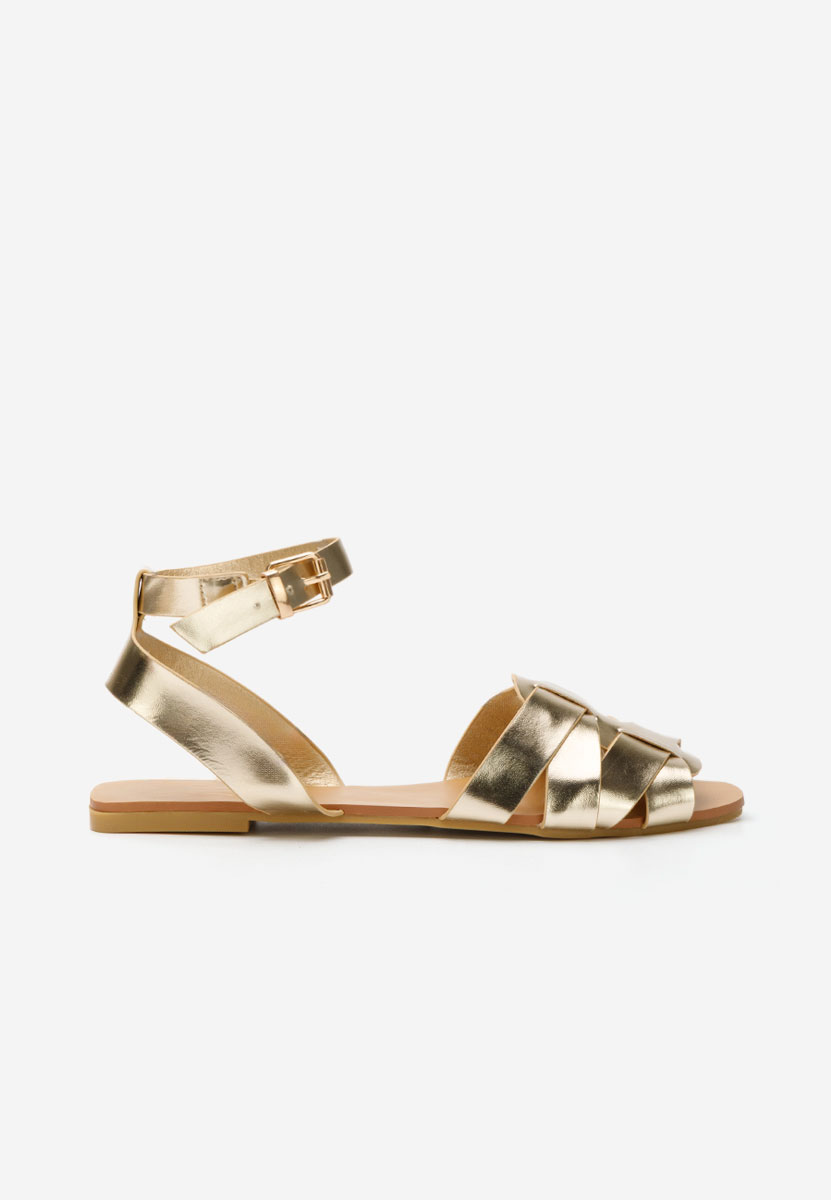 Zlaté sandály bez podpatku Carysa