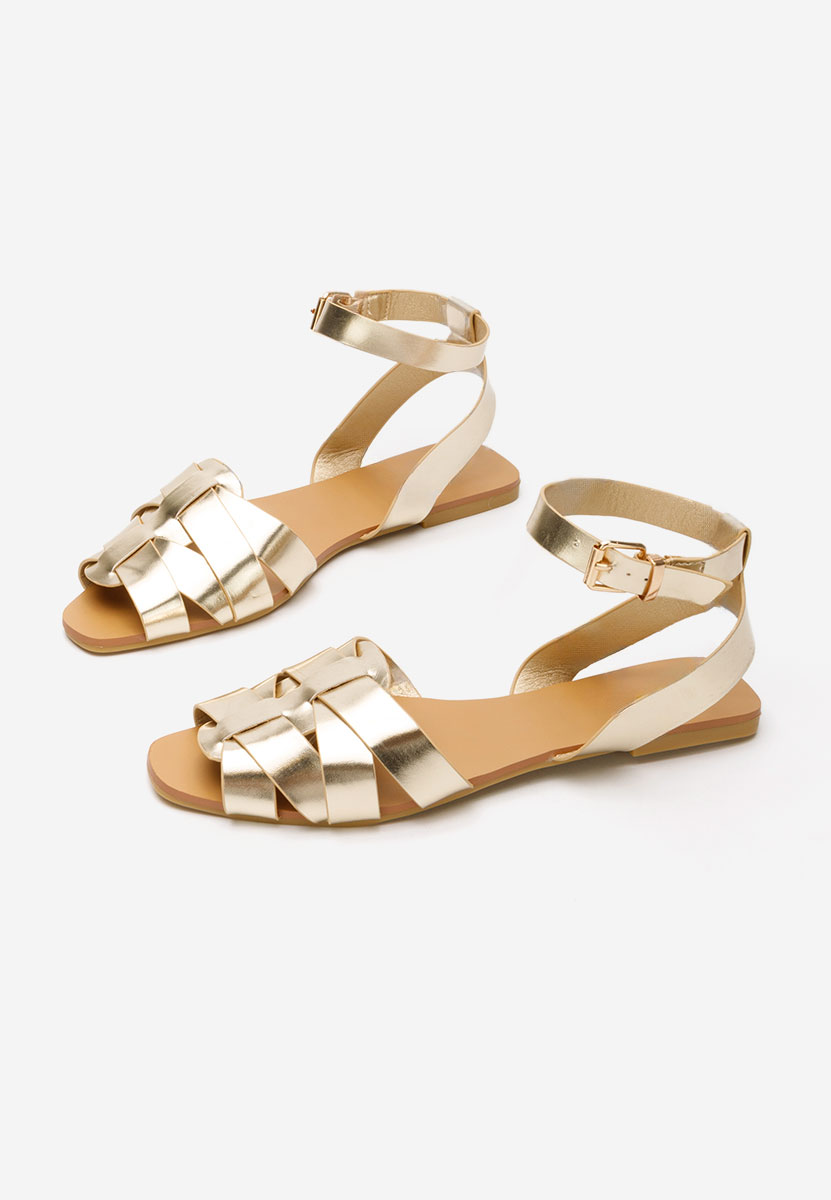Zlaté sandály bez podpatku Carysa