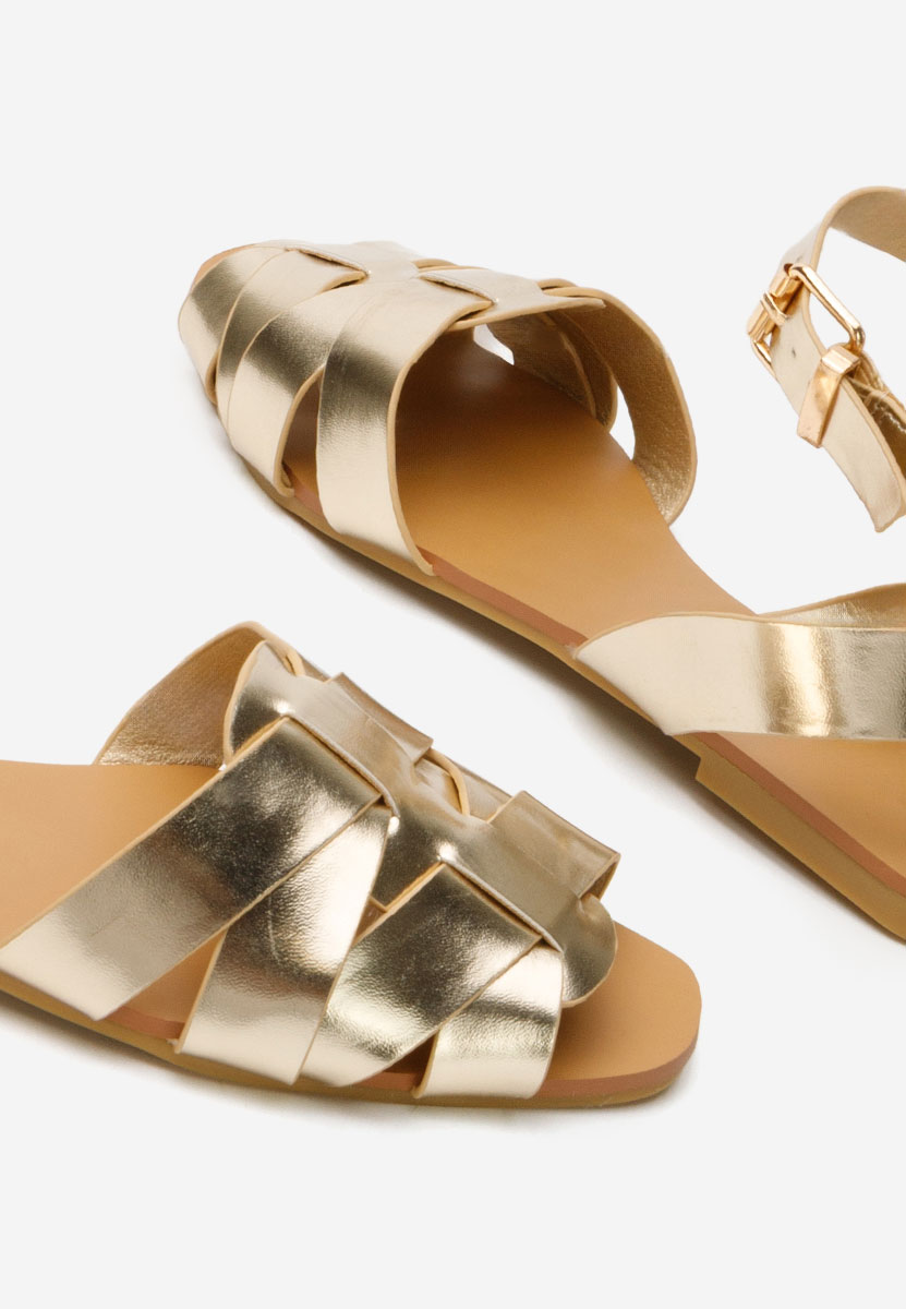 Zlaté sandály bez podpatku Carysa