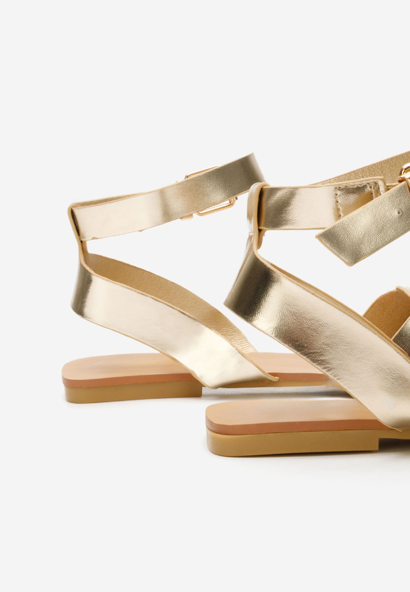 Zlaté sandály bez podpatku Carysa