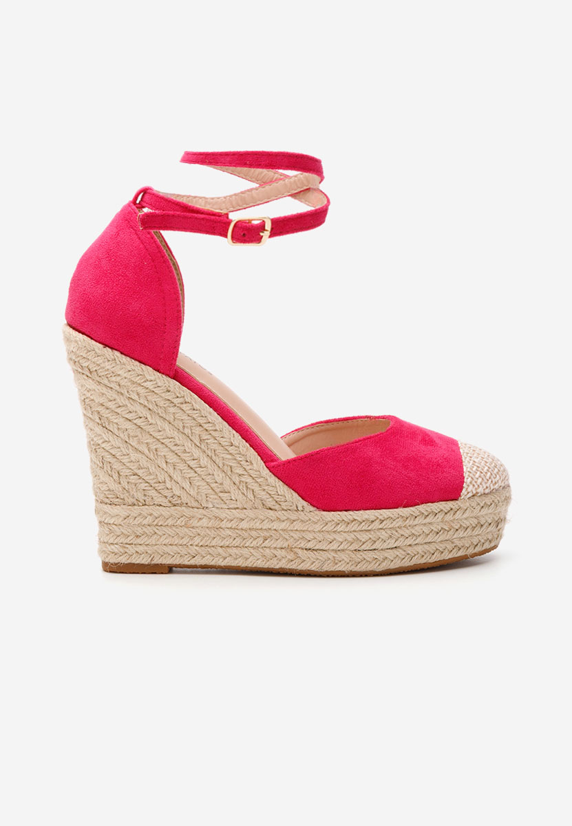 Fuchsiové sandály na klínku Saniza V3