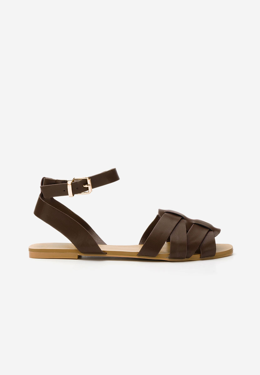 Hnedé sandály bez podpatku Carysa