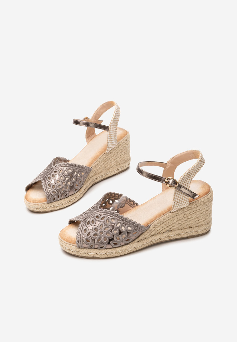 Šedé sandály espadrilky Finana