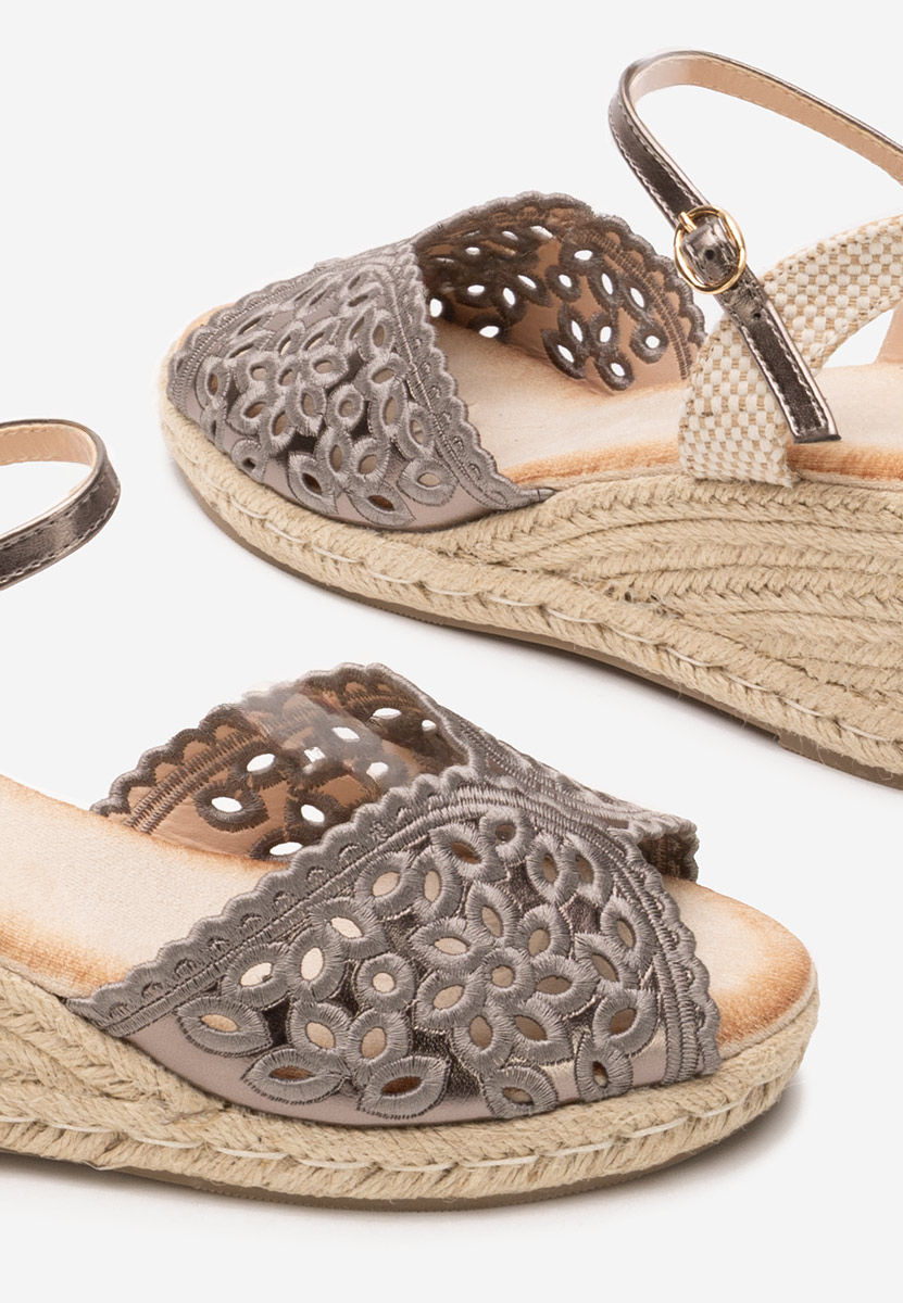 Šedé sandály espadrilky Finana