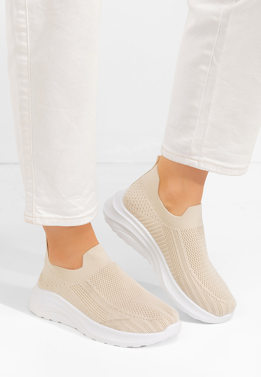 Levně Béžové slip on tenisky Hulda