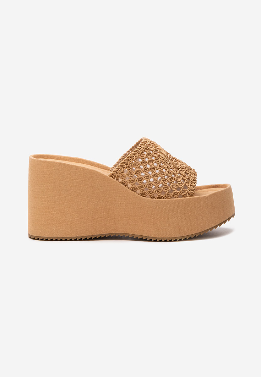 Khaki pantofle na platformě Kimbra