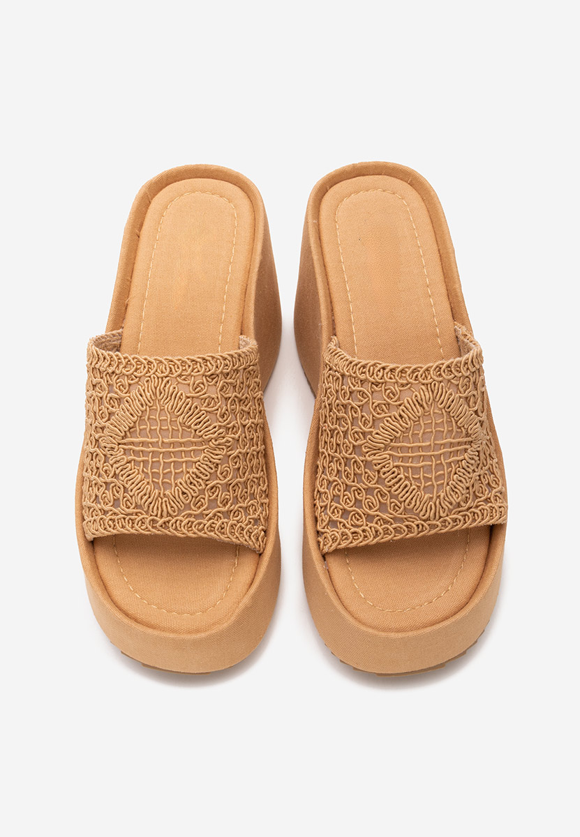 Khaki pantofle na platformě Kimbra