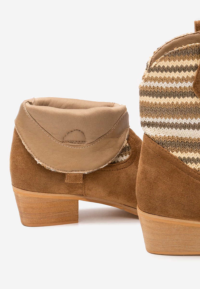 Camelové kotníkové boty cowboy Lusilda