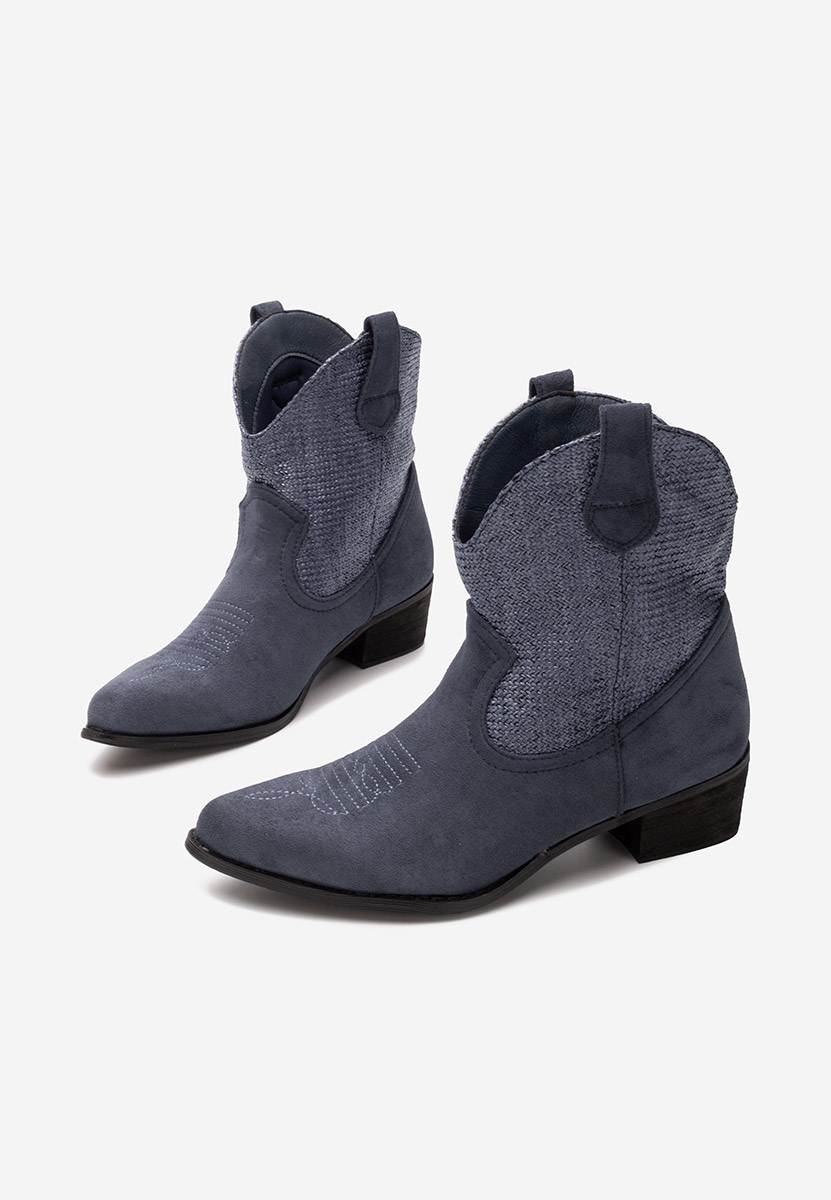 Tmavě modré kotníkové boty cowboy Lusilda