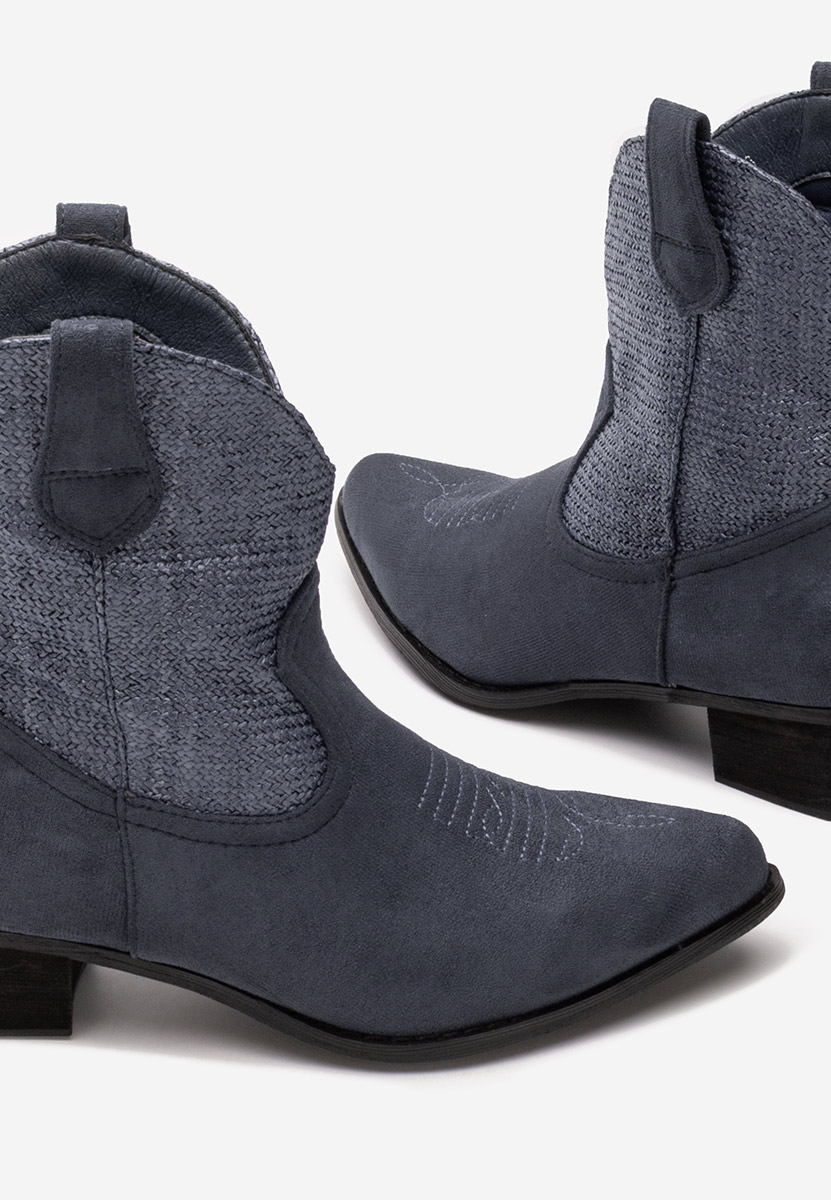 Tmavě modré kotníkové boty cowboy Lusilda
