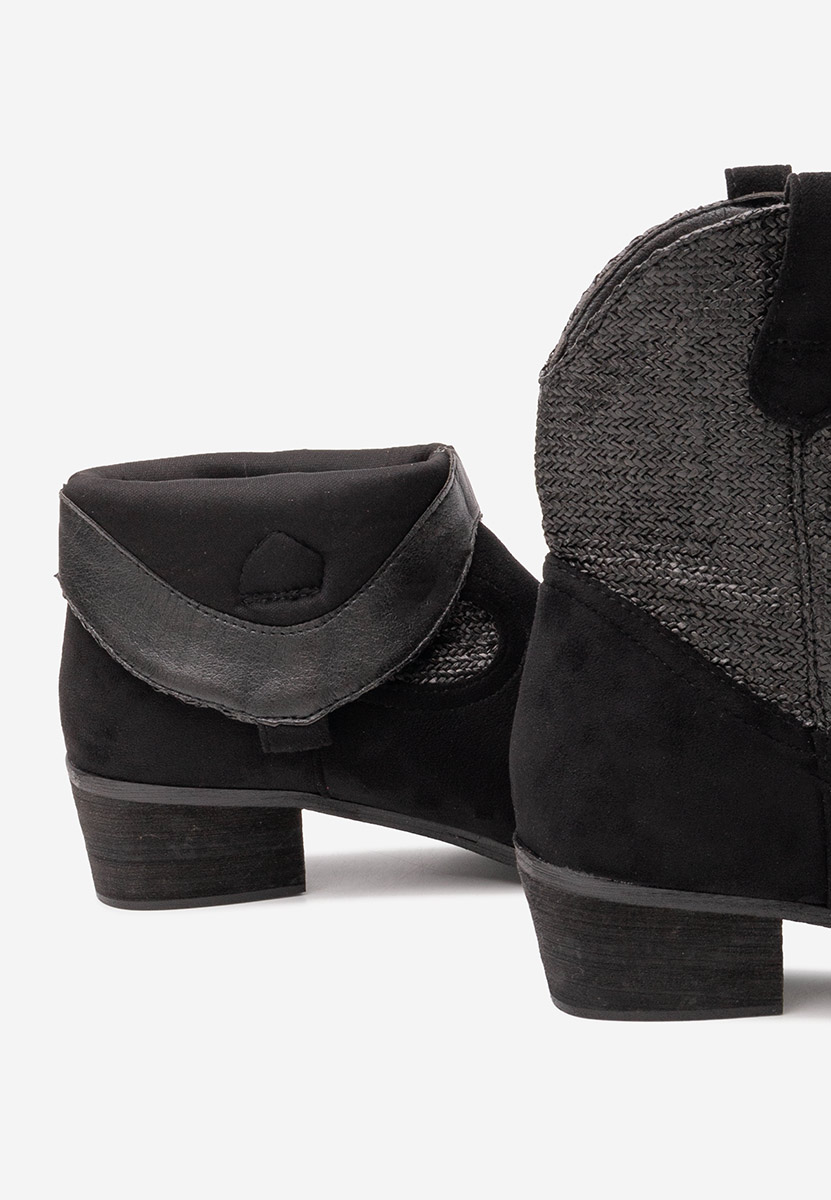 Černé kotníkové boty cowboy Lusilda