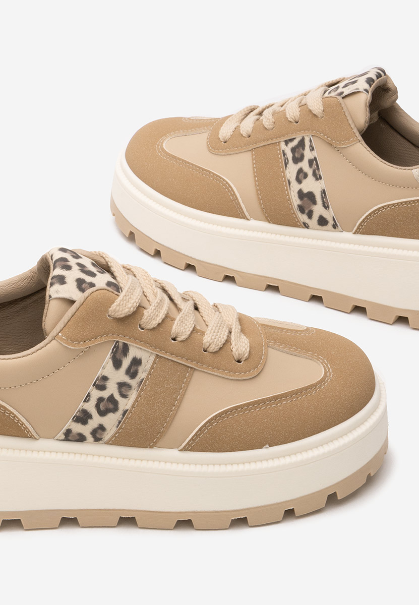 Khaki dámské tenisky na platformě Estephany