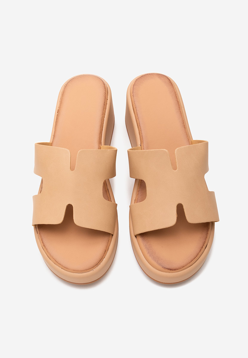 Khaki pantofle na platformě Malynda