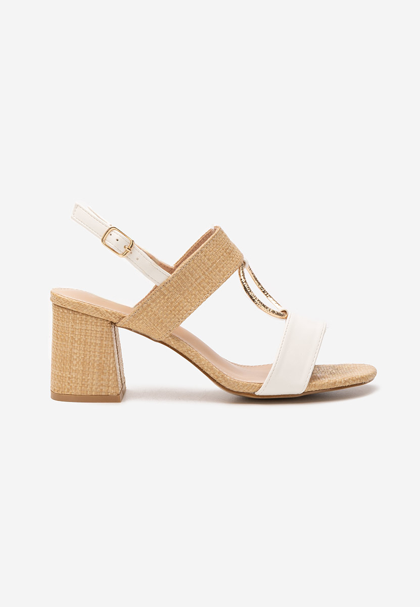 Bílé sandály na podpatku Annyta