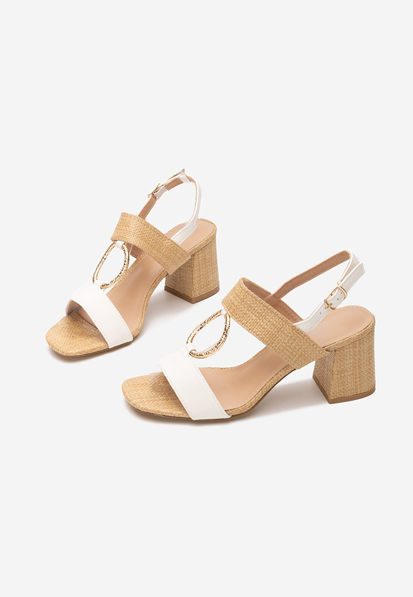Bílé sandály na podpatku Annyta